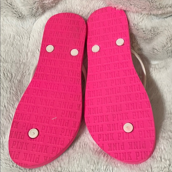 Victorias Secret Pink pink white flip flops size L - Picture 2 of 6